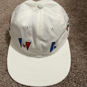 Stylish White Cap with Colorful Accents